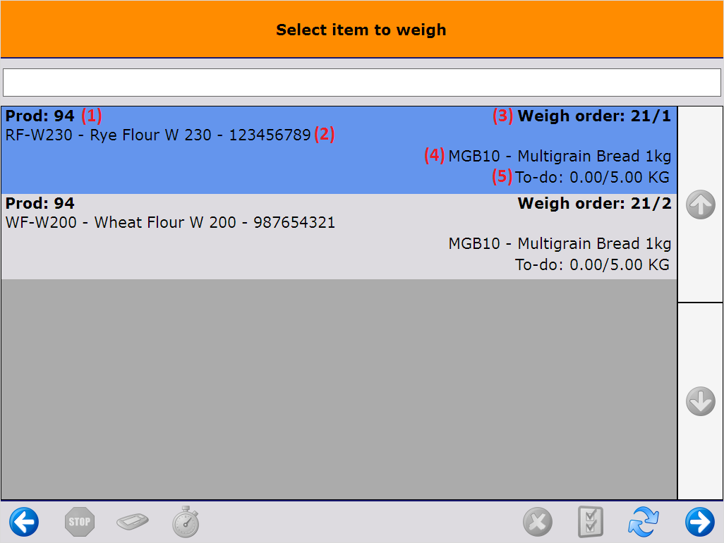 Select item to weigh