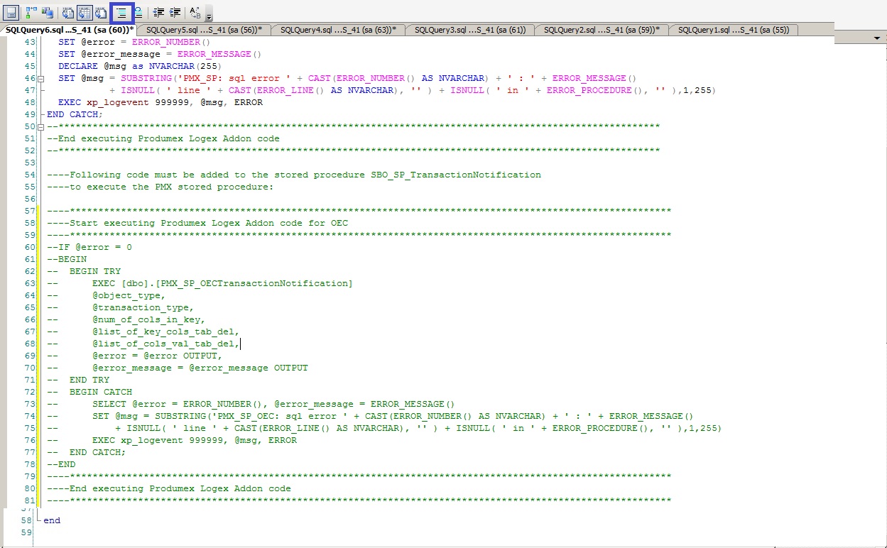 Enable a custom stored procedure