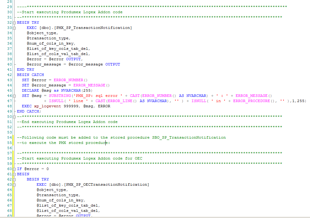 Enable a custom stored procedure