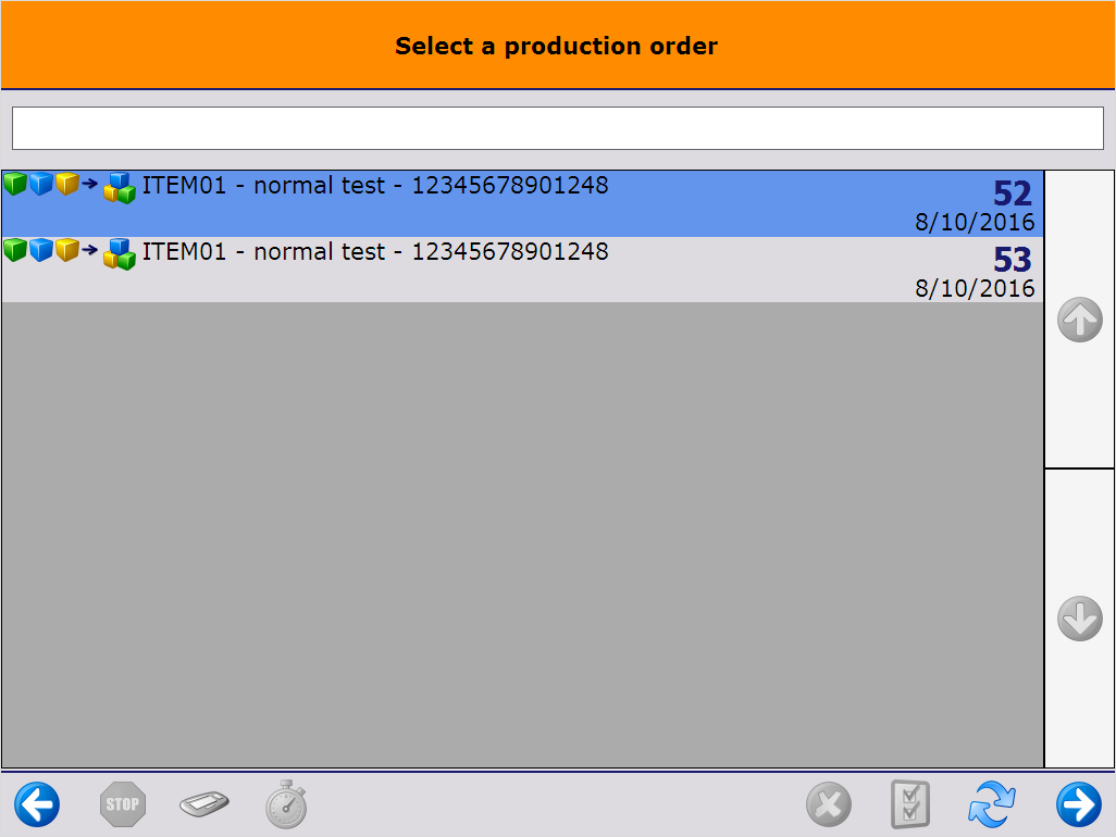Select production order