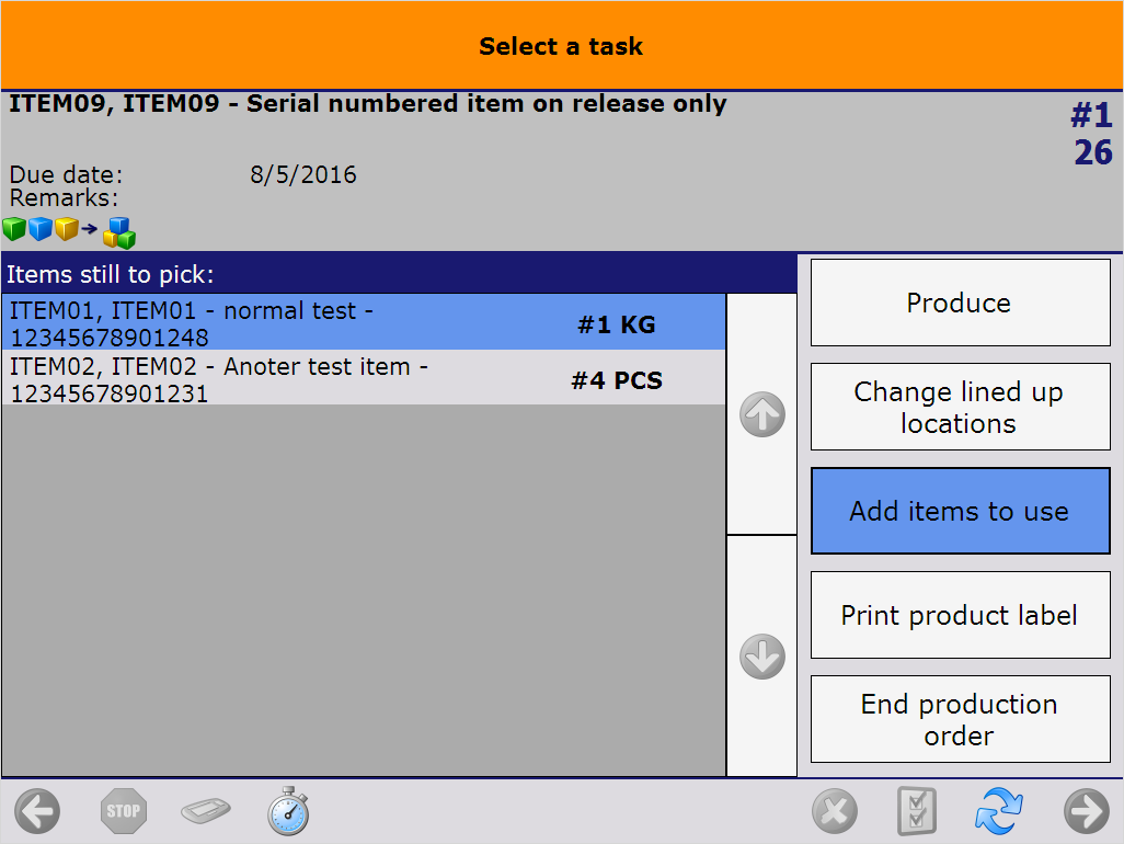 Move components to production line