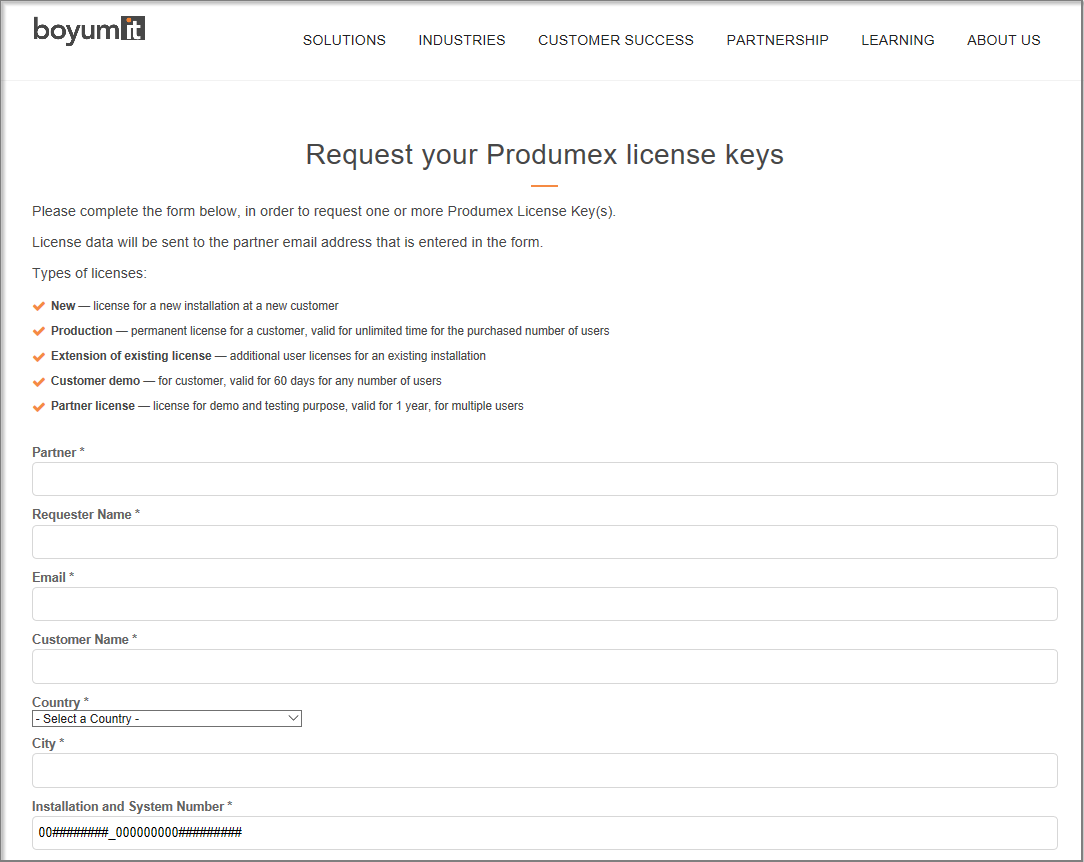 Requesting PMX license keys