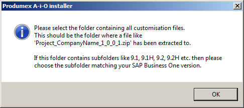 Selecting customization files