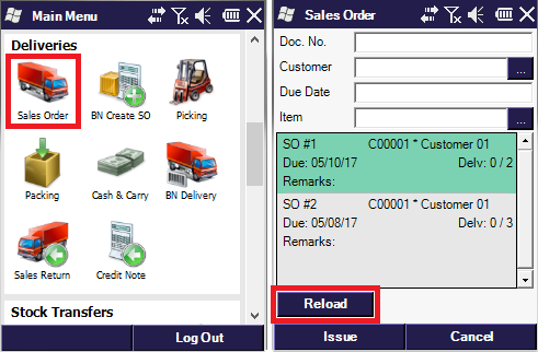 Sales orders