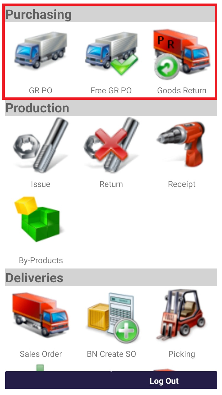 Purchasing Menu