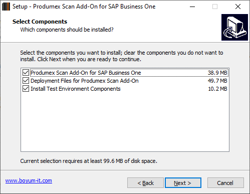 Installation wizard