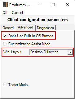 Recommended settings