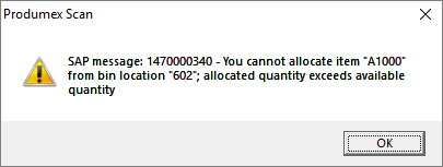 Error message
