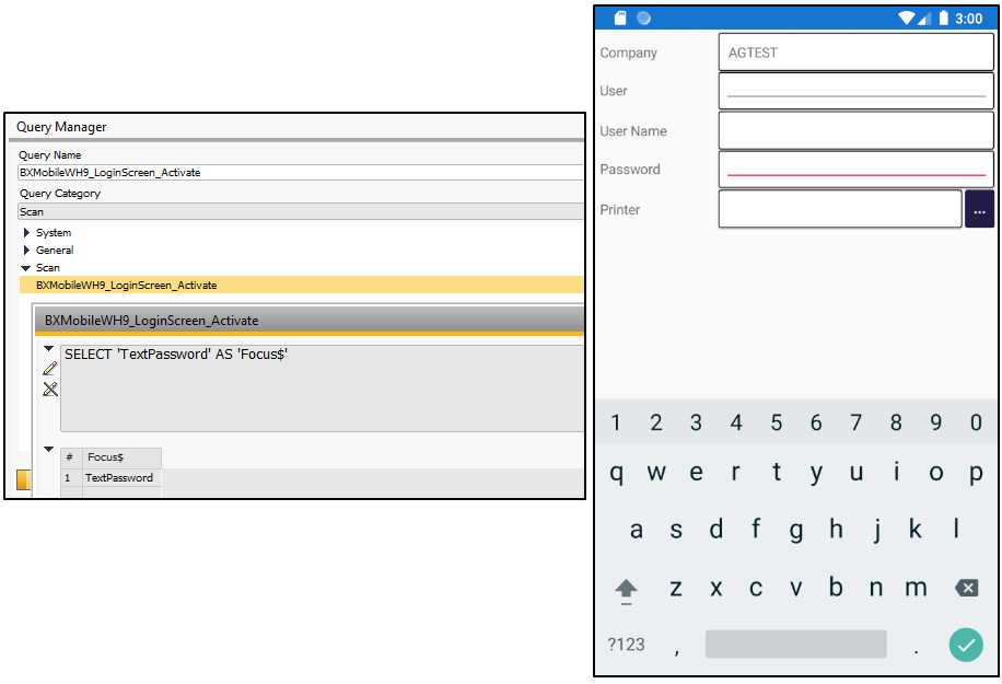 User query example