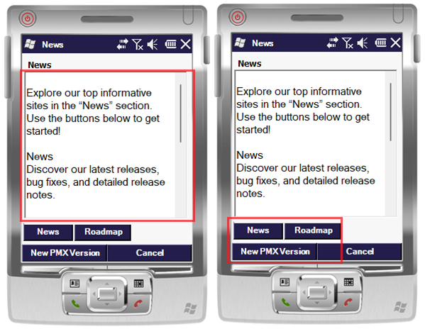 Windows Mobile - News Section and new buttons