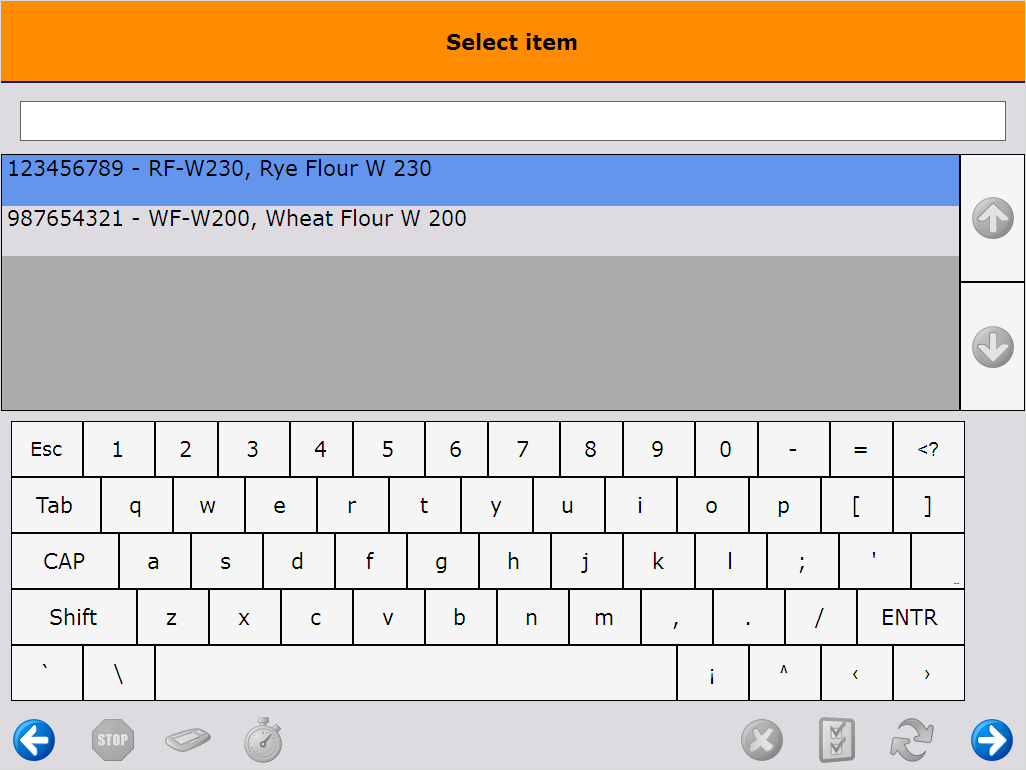 Select item