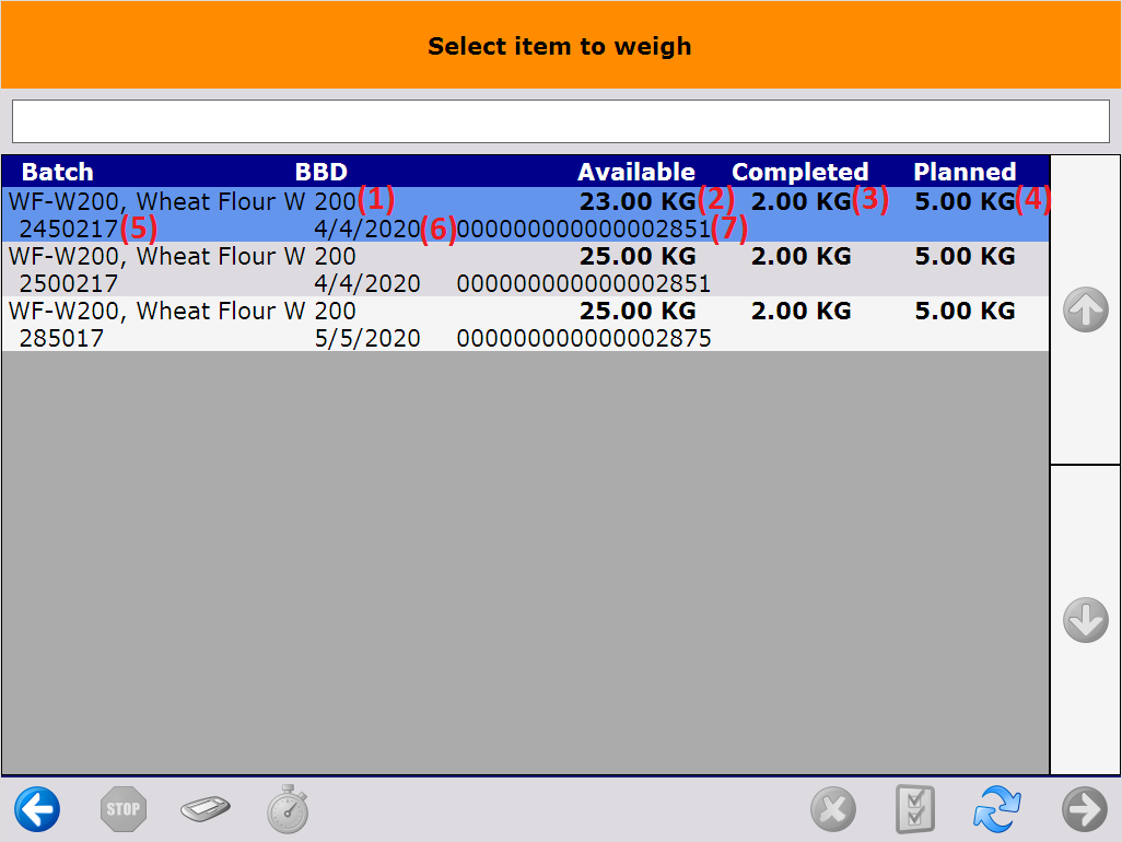 Select item to weigh image