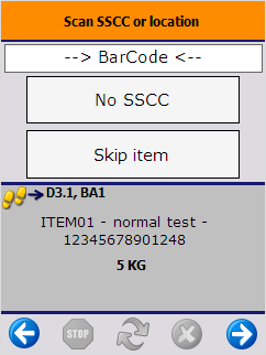Scan SSCC or Location