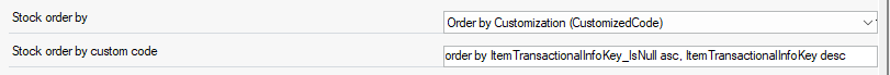  Stock order by