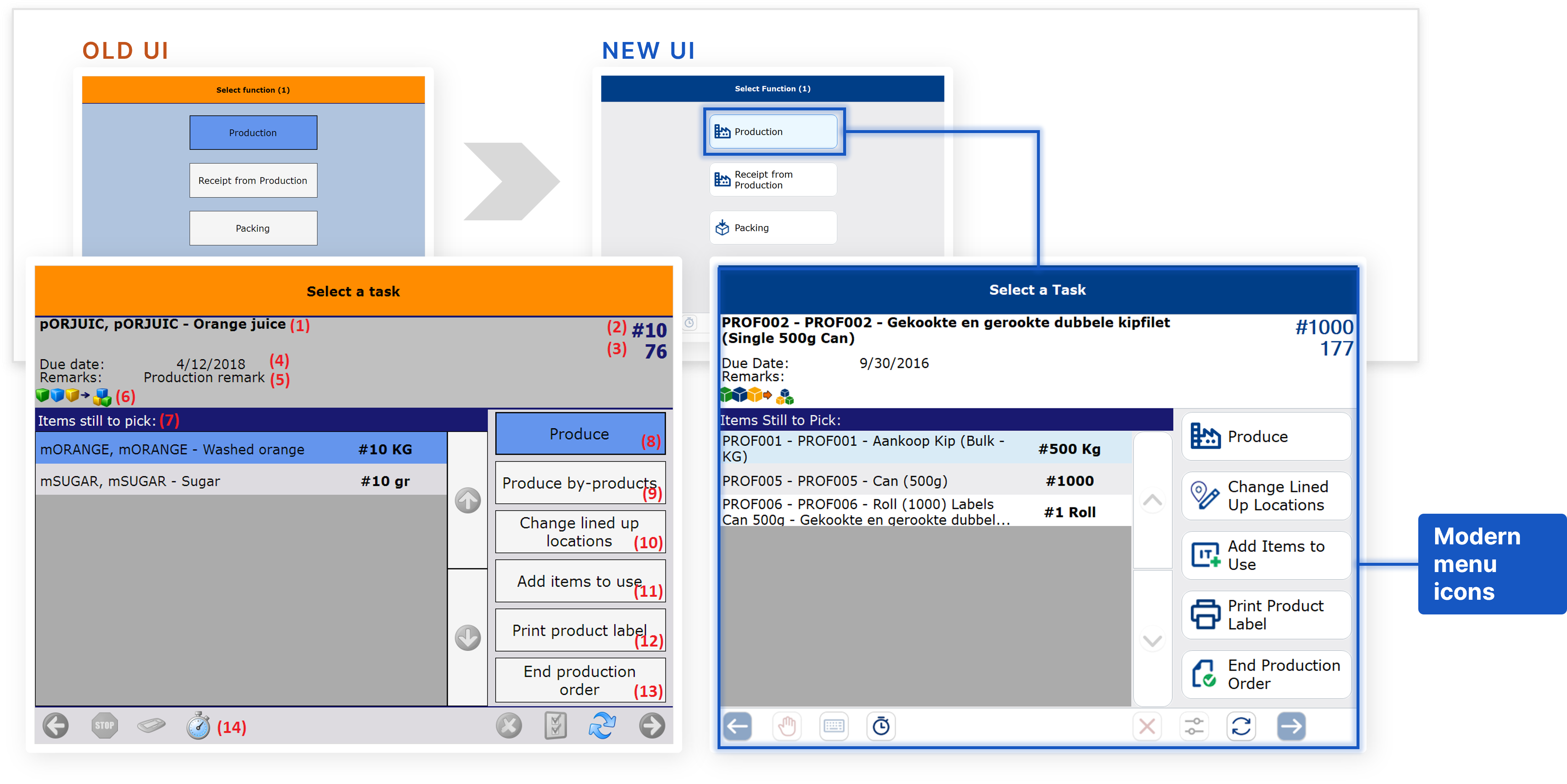 Old vs. New UI - Touch client