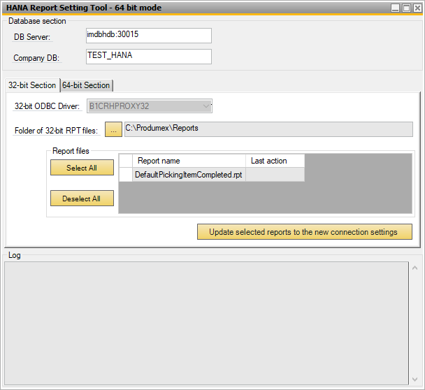 HANA Report Setting Tool
