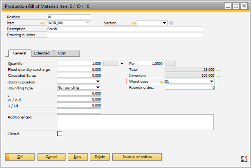 Selecting the warehouse